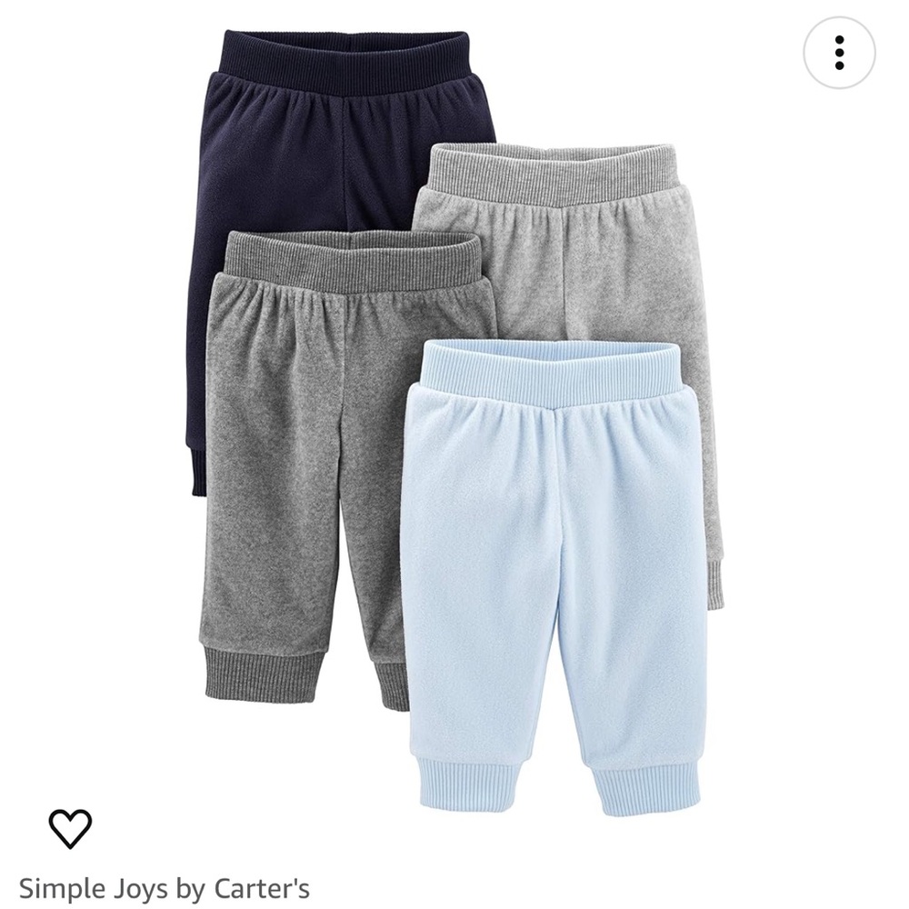Simple Joys by Carter's Baby 4-Pack Fleece Pants, size 3-6M